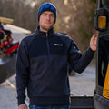 Sweat zippé bleu navy Mecalac